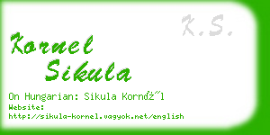 kornel sikula business card
